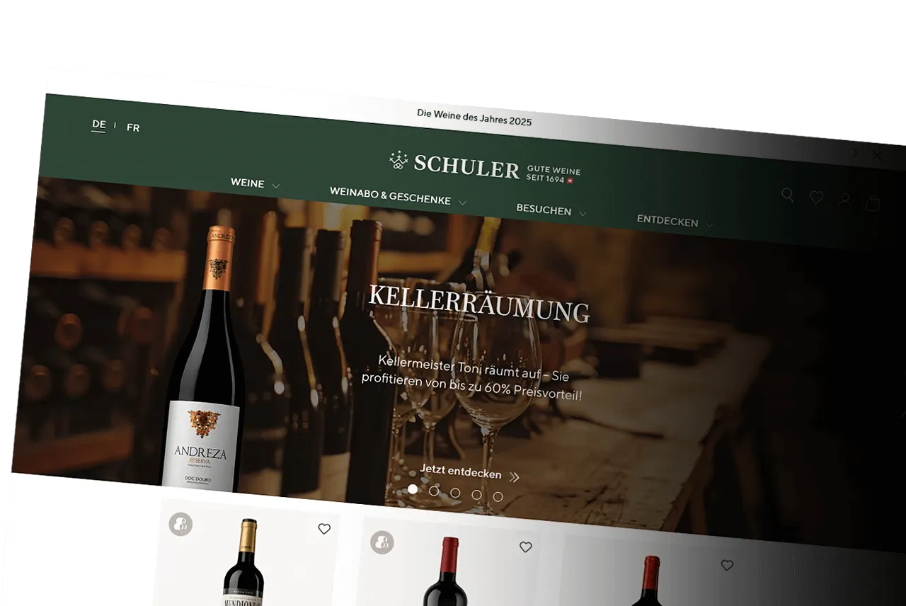 Weinshop Relaunch & Migration: Ansicht 1