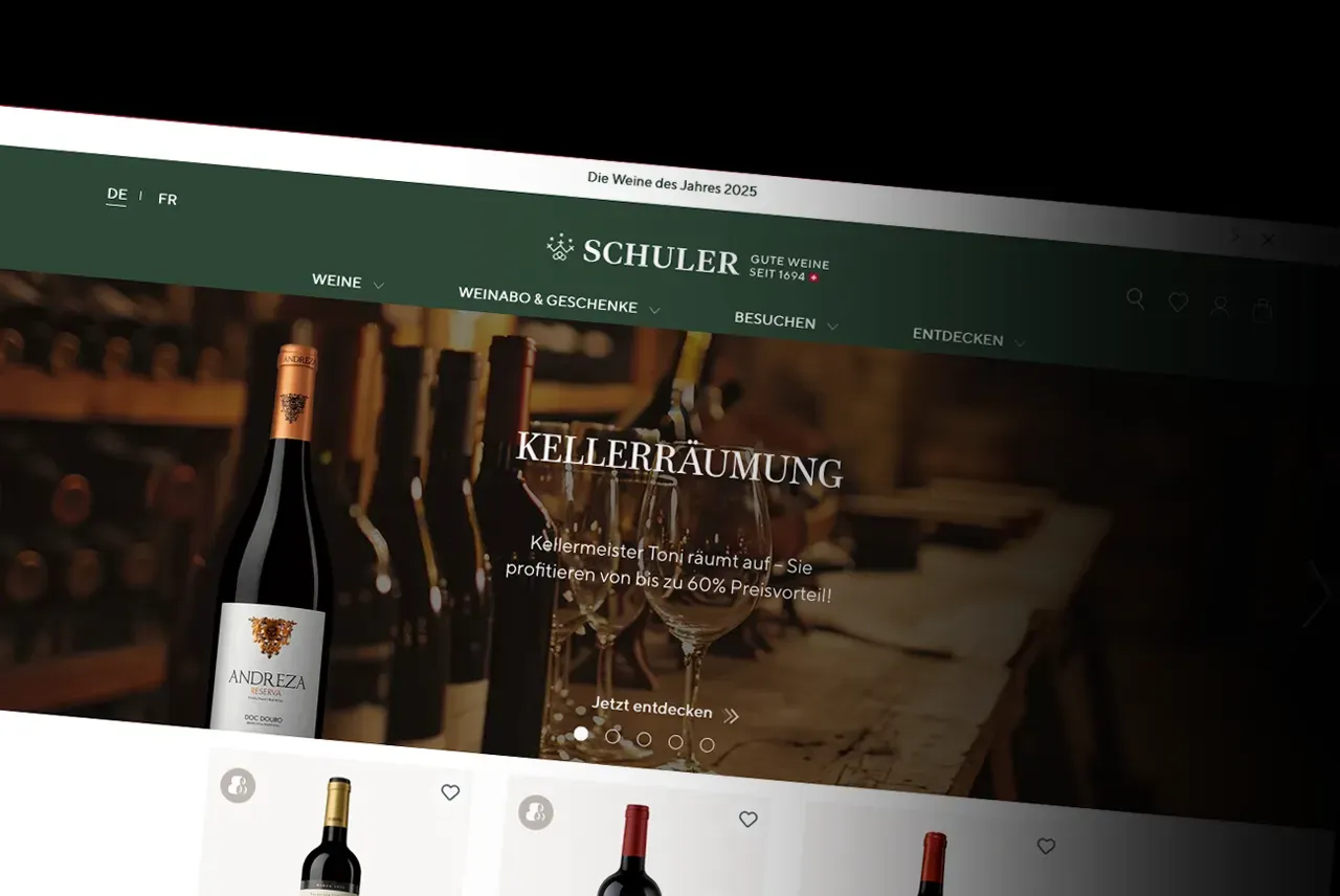 Weinshop Relaunch & Migration, Schuler AG 1694